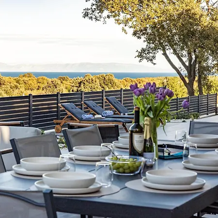 Casa Carla Near Medulin For 10 Persons With 48 M2 Heated Pool And Beautiful Sea View - Pet Friendly Villa Ližnjan
